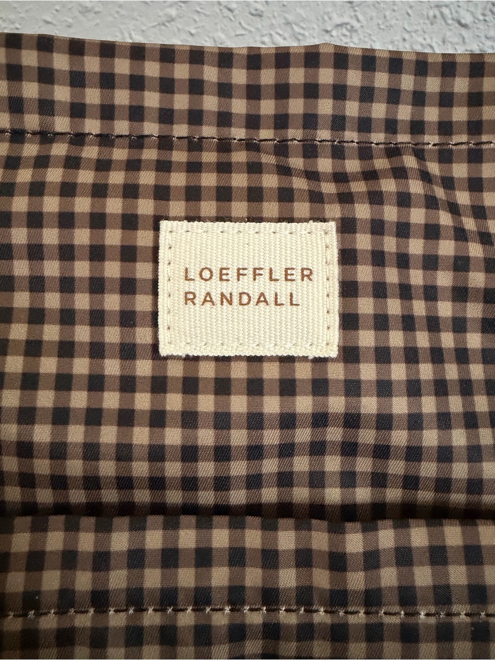 Loeffler Randal Dina Travel Tote Brown/Black Check - Picture 7 of 7